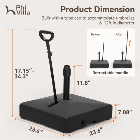 PHI VILLA Outdoor Patio Umbrella Heavy Duty Base Weights Stand