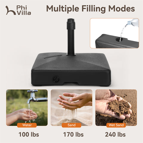PHI VILLA Outdoor Patio Umbrella Heavy Duty Base Weights Stand