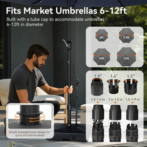 PHI VILLA Outdoor Patio Umbrella Heavy Duty Base Weights Stand
