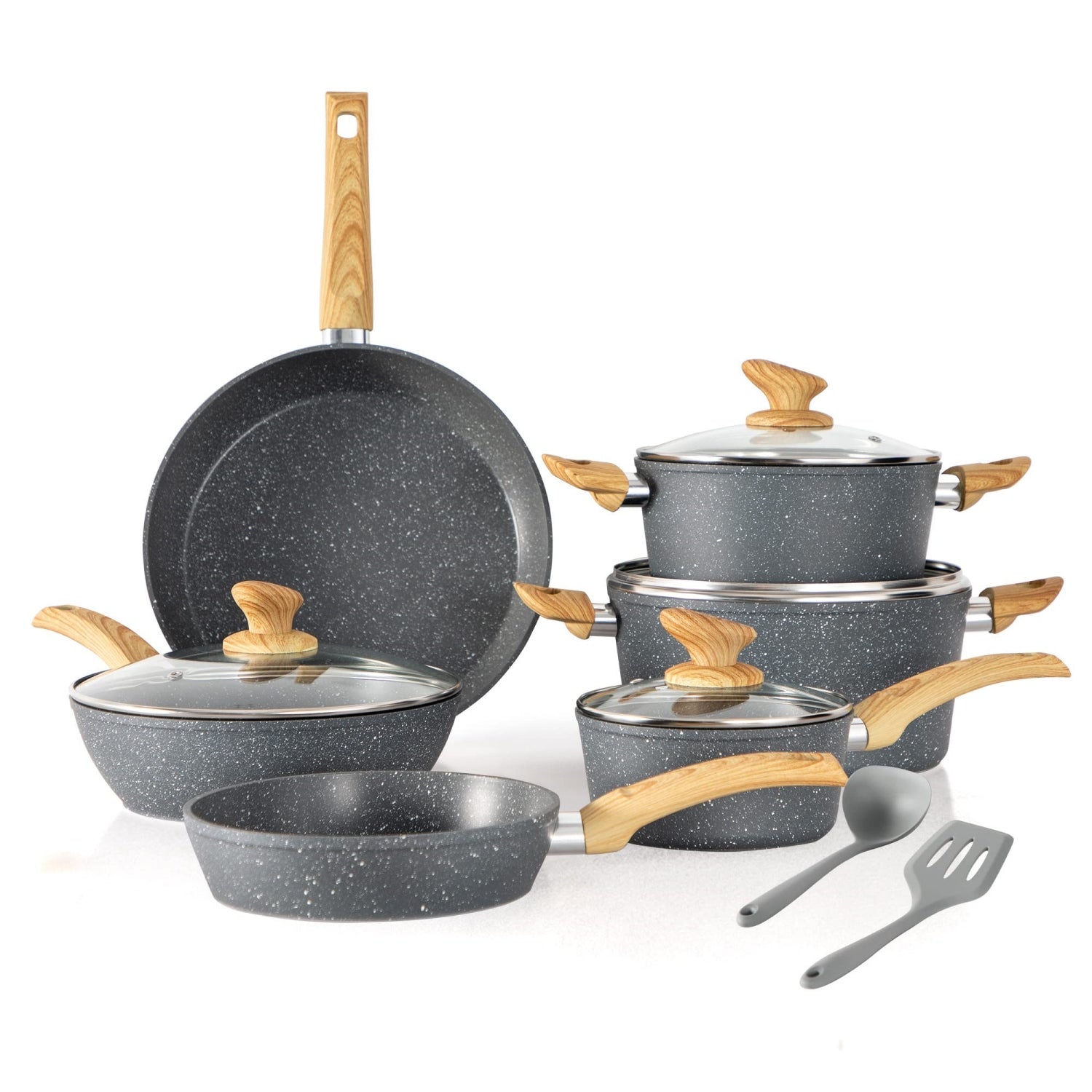 Wholesale Granite Kitchen Pans and Pots Set Nonstick Cooking Sets Marble  Aluminum Cookware Set with Non Stick Coating From m.