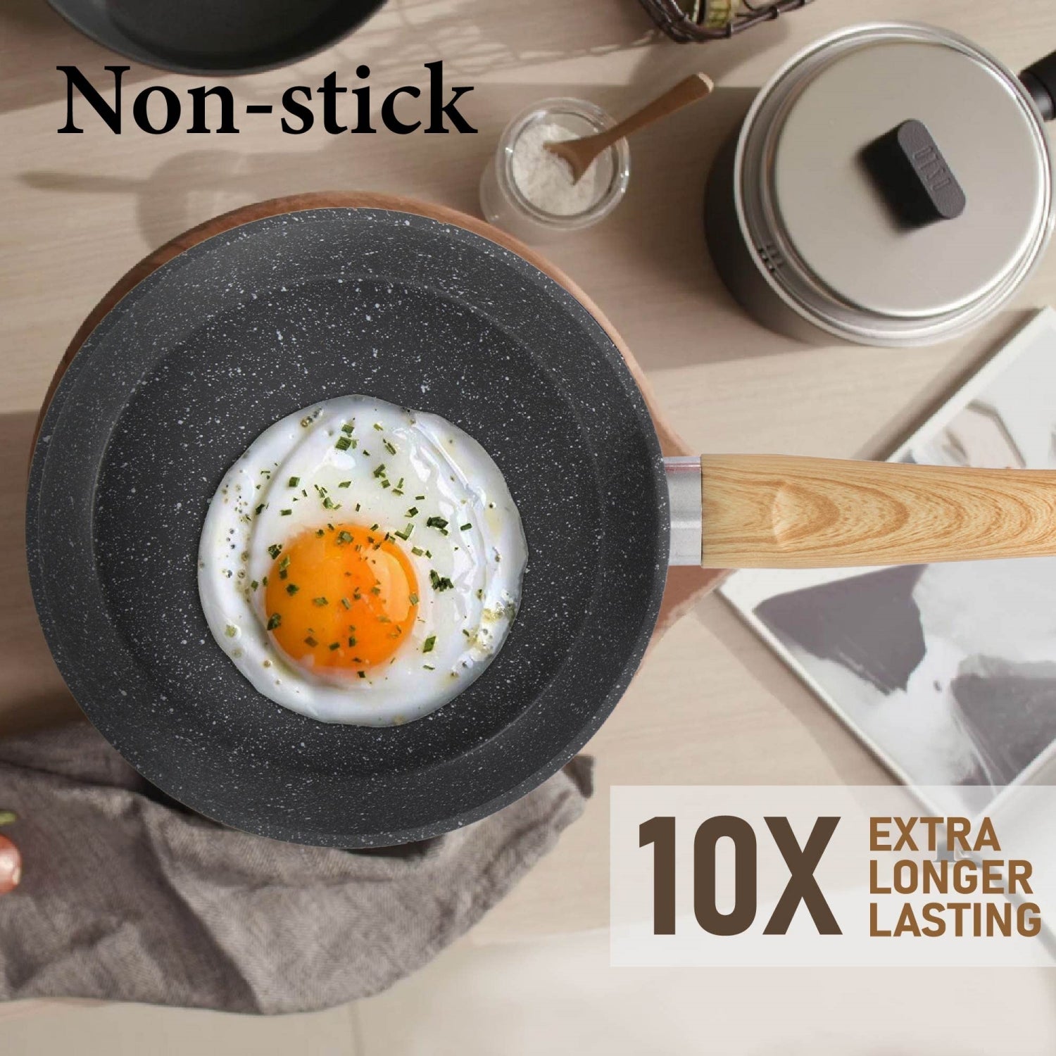 Masterclass Frying Pan 11 Inch Nonstick Skillet Premium Cookware (2 inch  Deep)