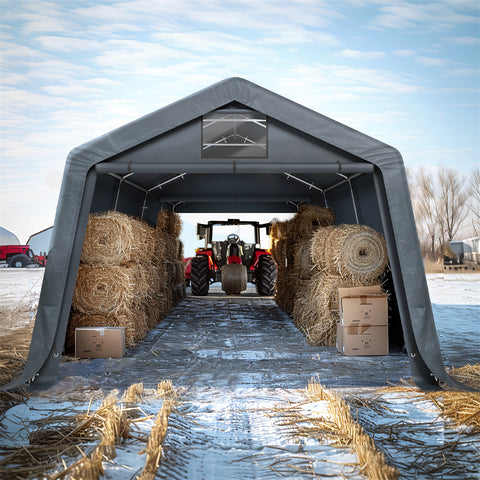 PHI VILLA Outdoor Portable Storage Shelter Shed Garage with Vents Carport