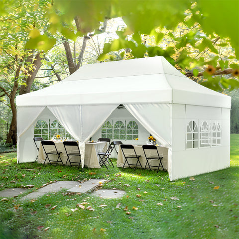 Phi Villa Party Tent Outdoor Gazebo Wedding Canopy with Multi-purpose and Wheeled Storage Bag