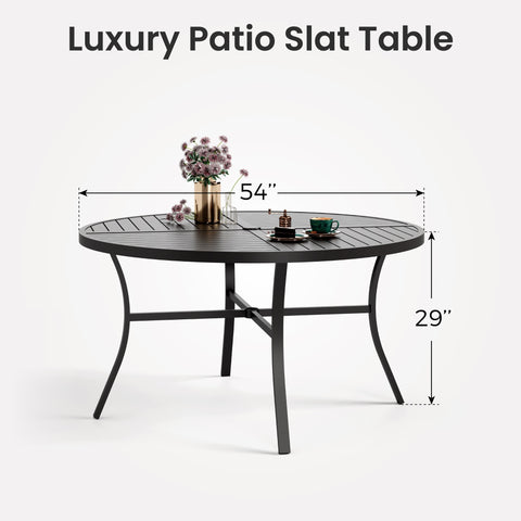 Sophia & William 7-Piece Patio Dining Set Round Steel Table & Rattan Chairs