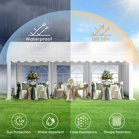 Phi Villa Party Tent Outdoor Gazebo Wedding Canopy with Multi-purpose and Wheeled Storage Bag