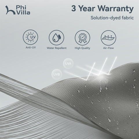 PHI VILLA 10ft Patio Cantilever Umbrellas with Double-top and 360-Degree Rotation