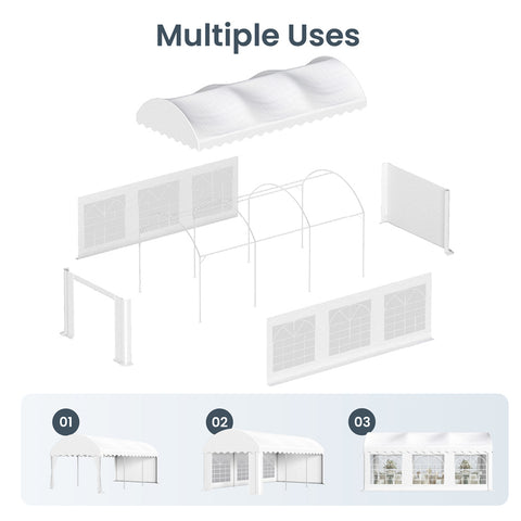 Phi Villa Party Tent Outdoor Gazebo Wedding Canopy with Multi-purpose and Wheeled Storage Bag