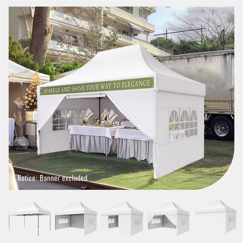 Phi Villa Party Tent Outdoor Gazebo Wedding Canopy with Multi-purpose and Wheeled Storage Bag