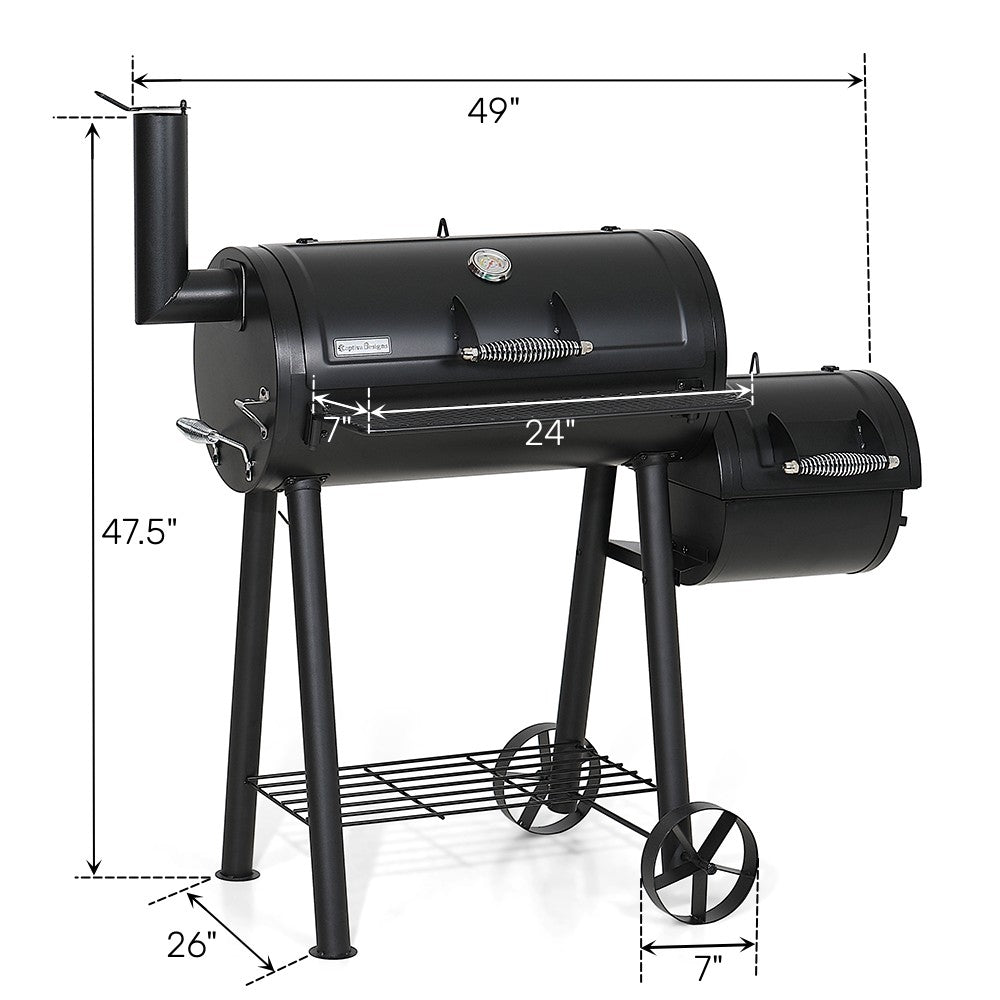 MF Studio Charcoal Grill with Offset Smoker 941 sq.in. Extra Large