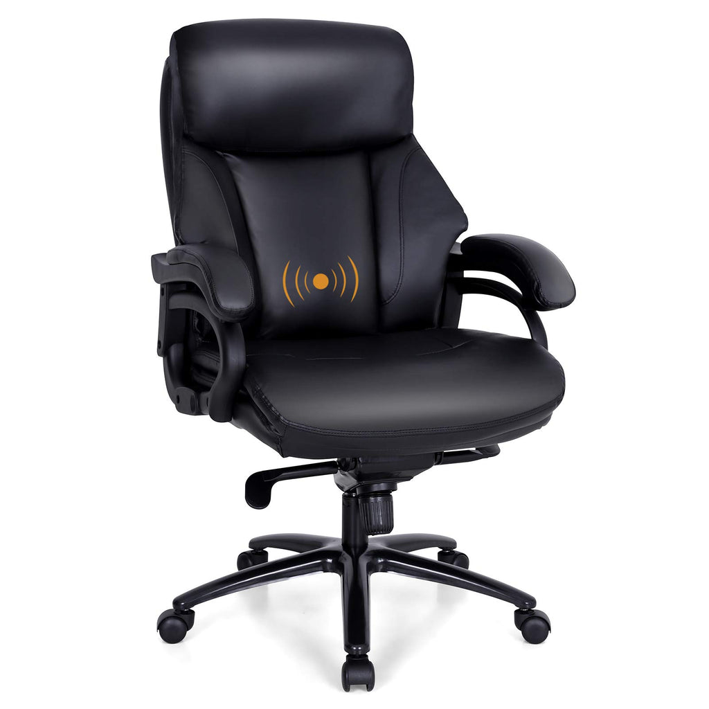 PHI VILLA Ergonomic PU Leather High Back Big and Tall 360° Swivel with ...