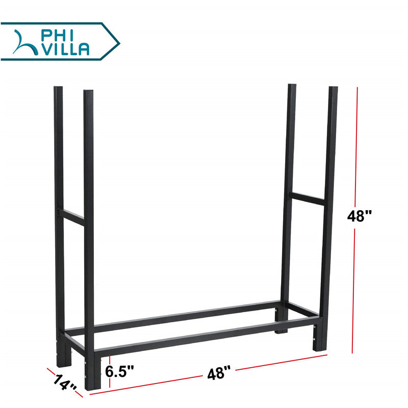 PHI VILLA Heavy Duty Iron Firewood Log Rack for Fireplaces – AlphaMarts